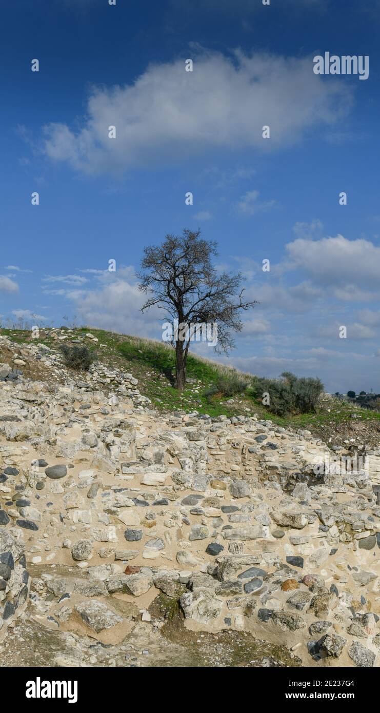 Steinzeitliche Ausgrabungsstaette Chirokitia, Zypern Stock Photo