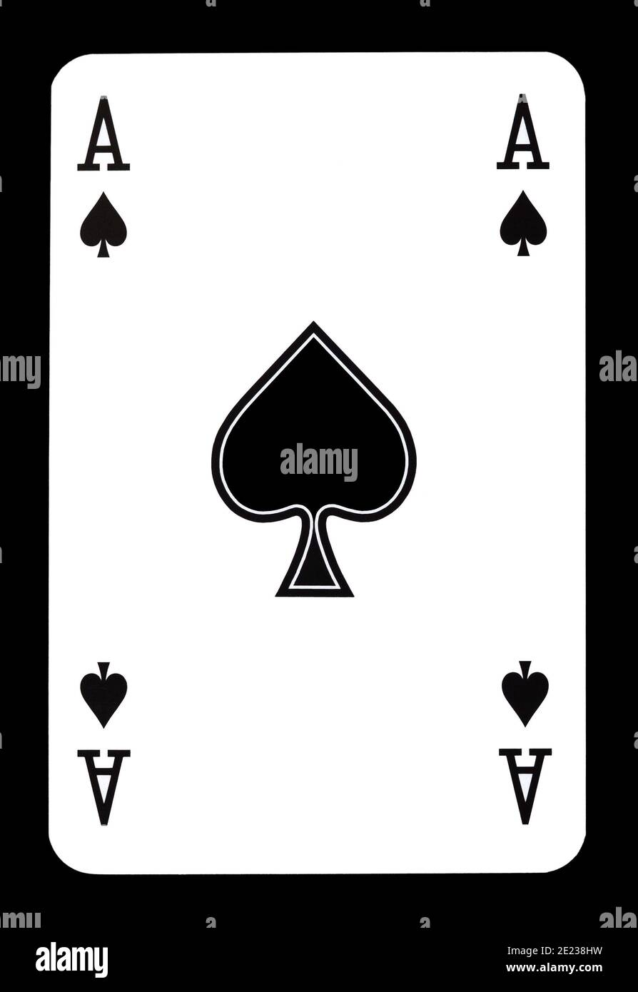 Ace of spades playing card, isolated on black background Stock Photo - Alamy