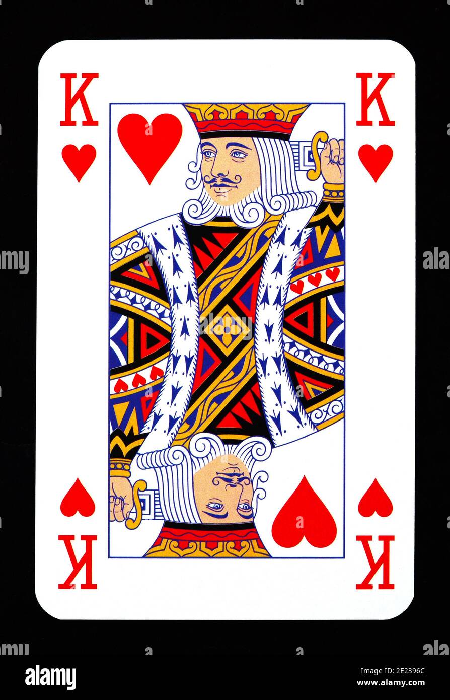 King of hearts playing card isolated on black Stock Photo Alamy