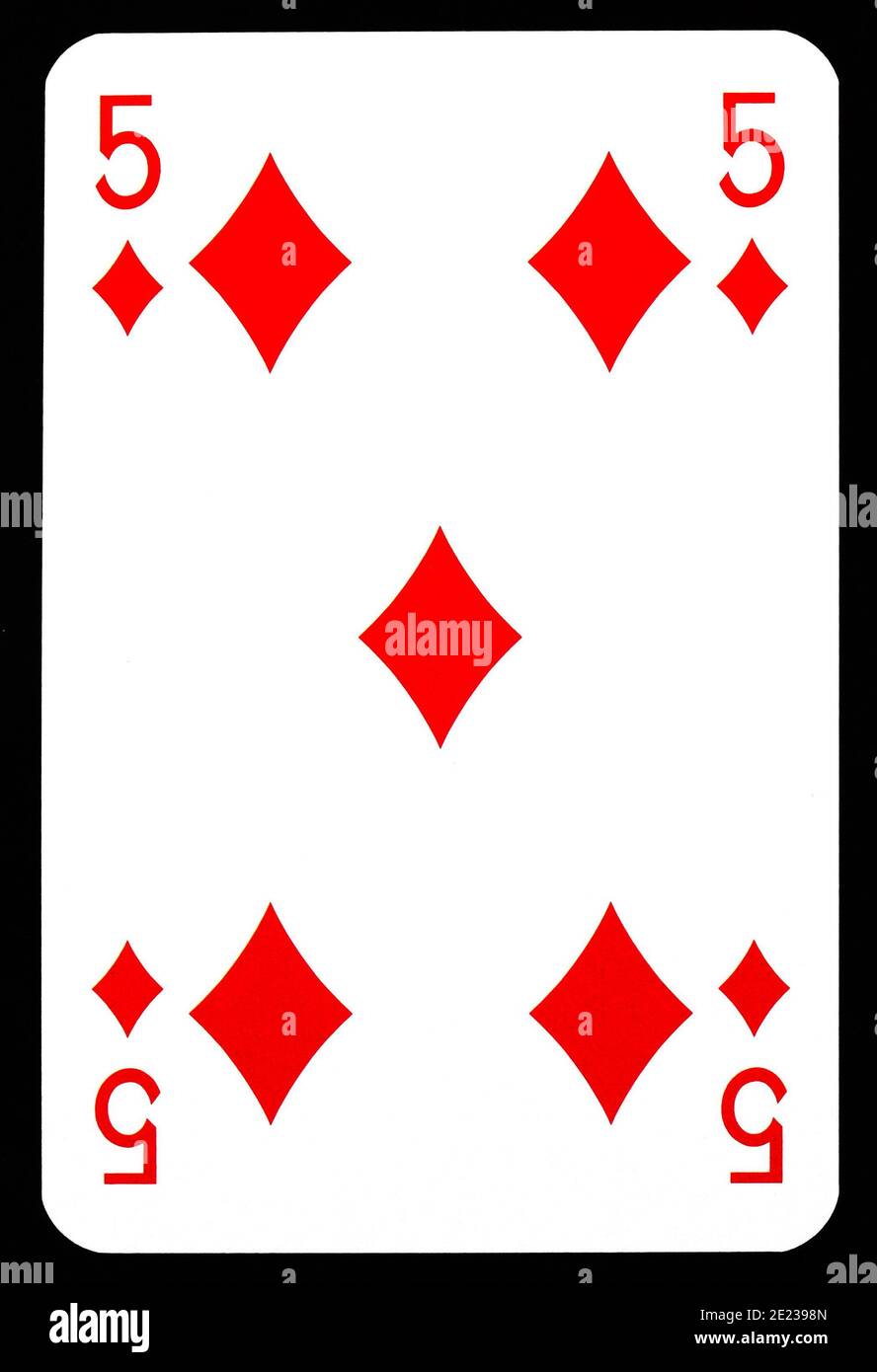 Five of Diamonds playing card isolated on black Stock Photo Alamy