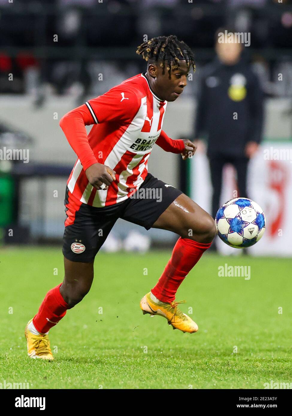 dordrecht netherlands january 11 johan saint cyr bakayoko of jong psv during the dutch keukenkampioendivision match between fc dordrecht and psv u stock photo alamy