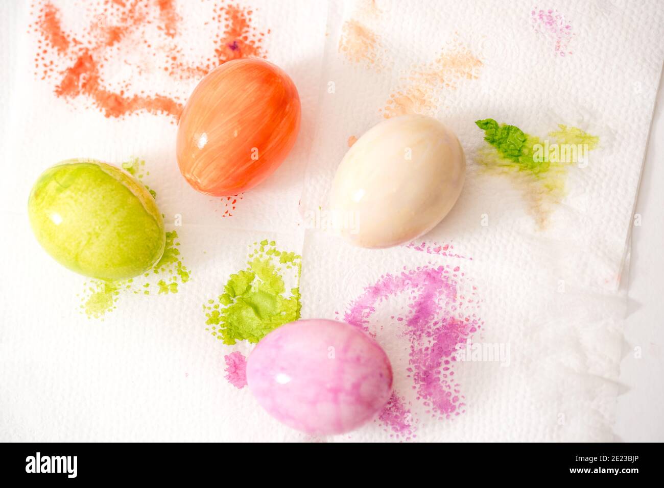 Colored easter eggs isolated on white background Stock Photo - Alamy