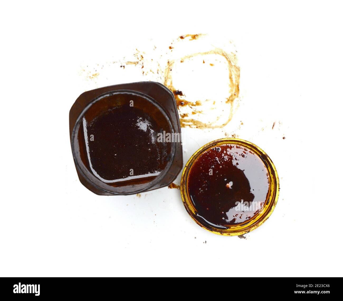 Liquid tar puddle isolated on white background Stock Photo Alamy