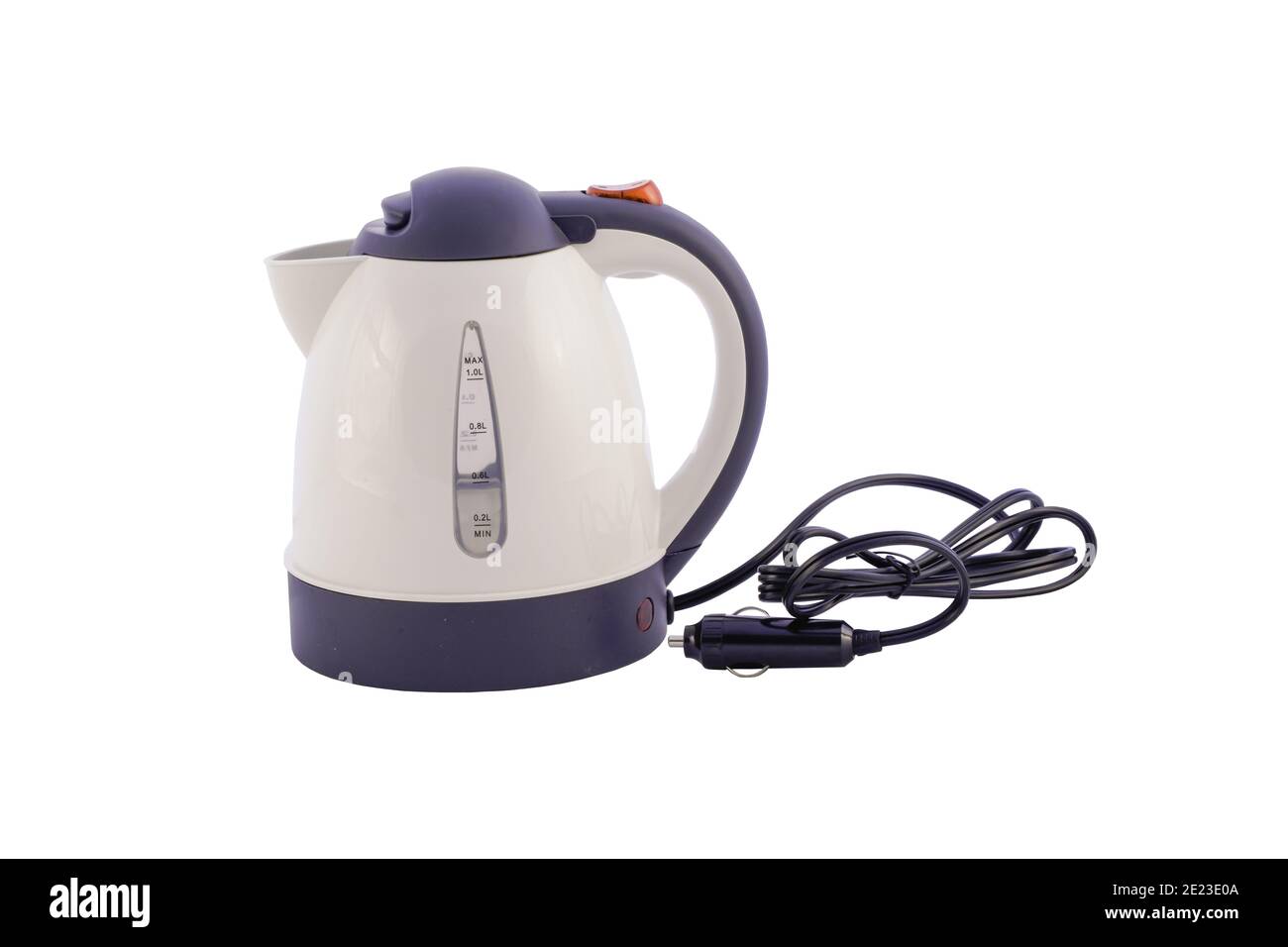 Open electric kettle on a white background Stock Photo Alamy
