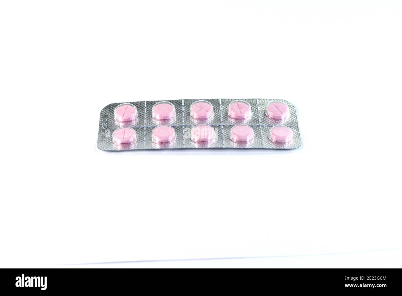 pack of pink tablets Stock Photo Alamy