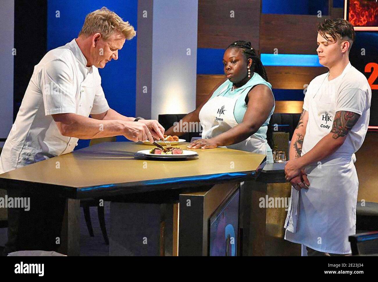 HELL'S KITCHEN, from left Gordon Ramsay, contestants Syann Williams