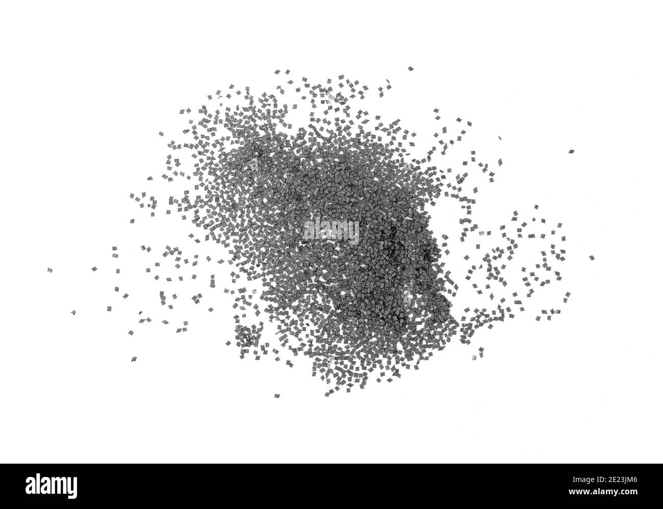 Gunpowder for a military or hunting rifle. Pile gunpowder, black powder