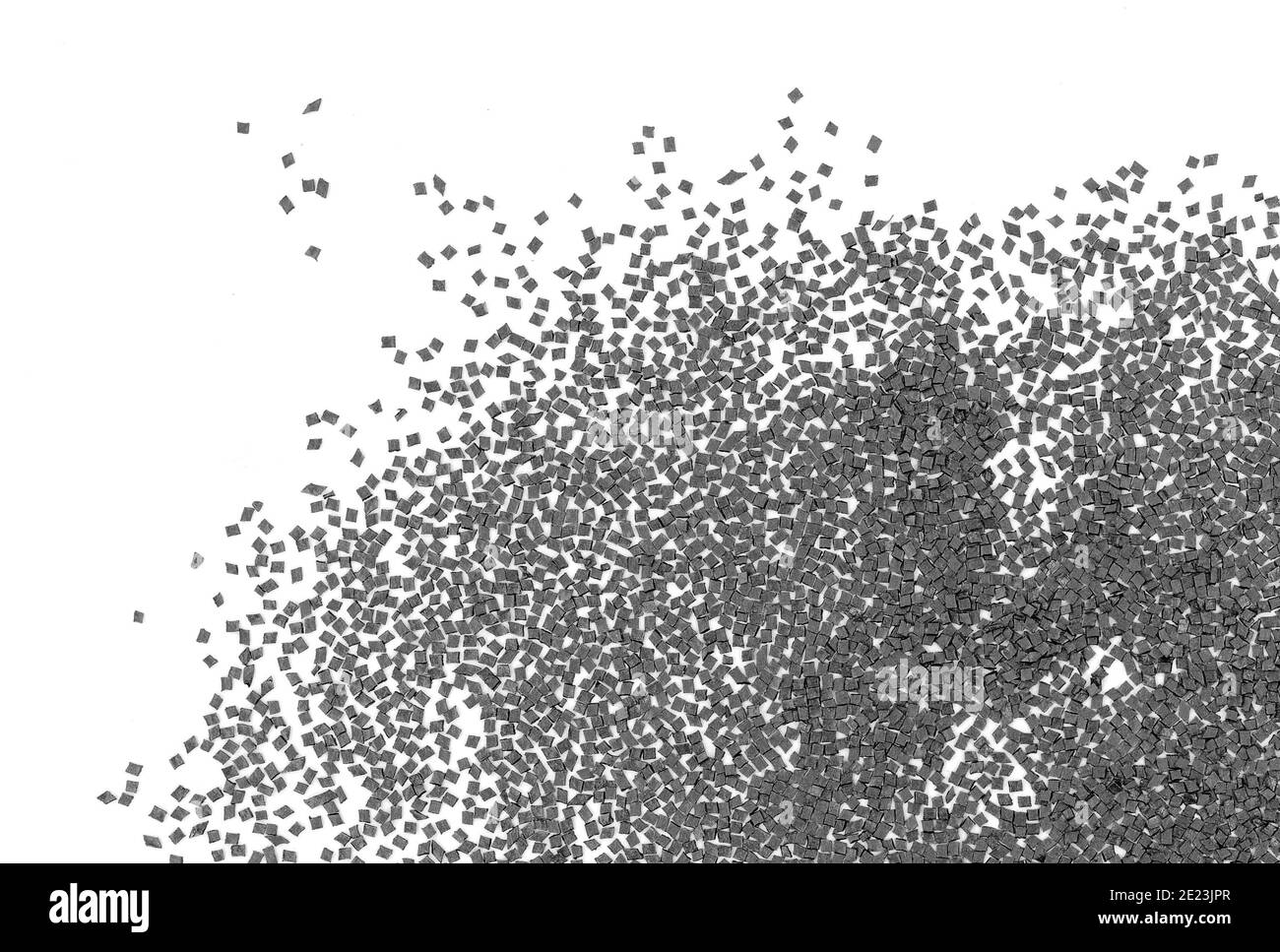 Gunpowder for a military or hunting rifle. Pile gunpowder, black powder