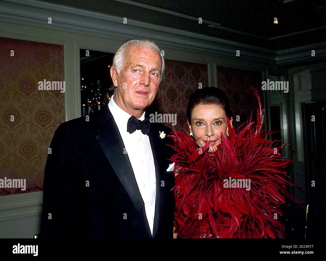 Audrey Hepburn And Hubert de Givenchy 1988        Credit: Ralph Dominguez/MediaPunch Stock Photo