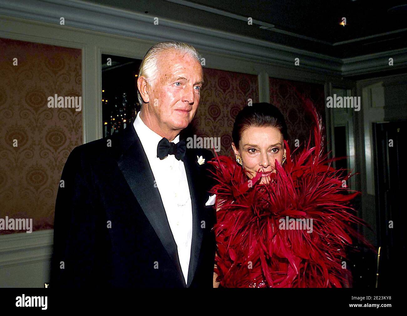 Audrey Hepburn And Hubert de Givenchy 1988  Credit: Ralph Dominguez/MediaPunch Stock Photo