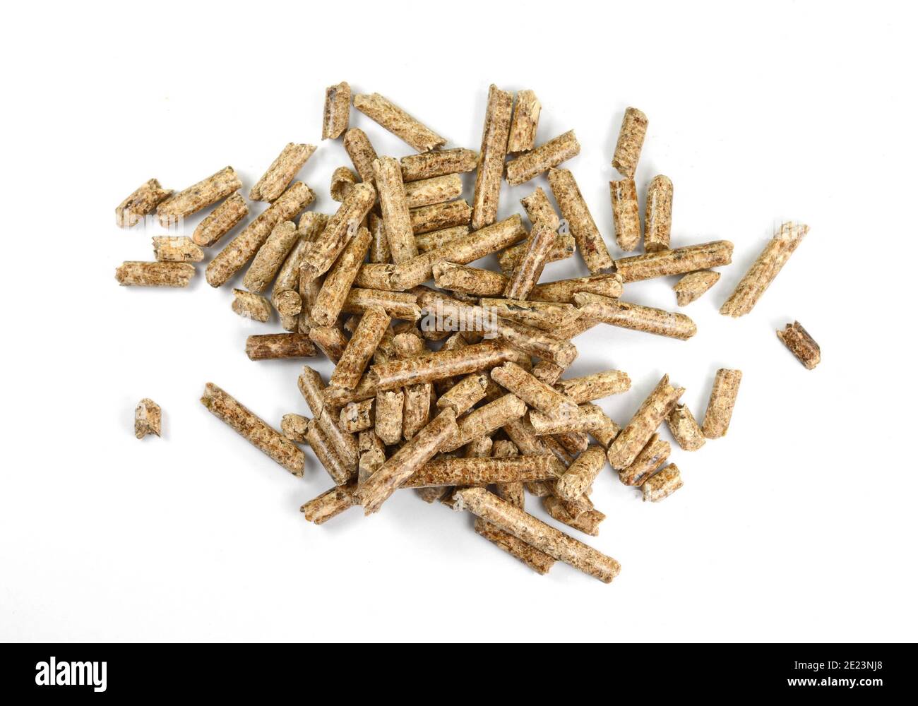 Close up on a pile of compressed wood pellets for use as an eco