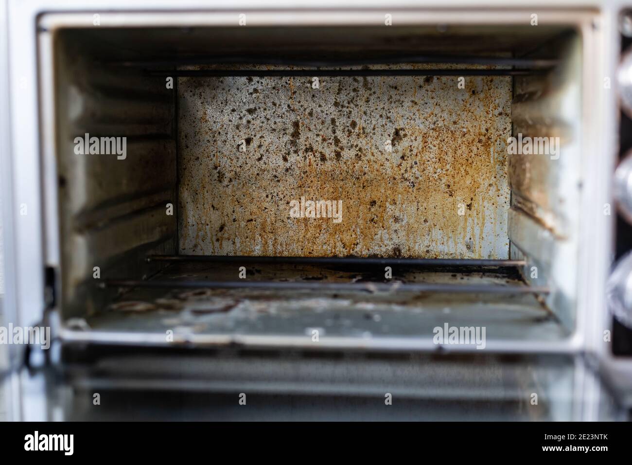 dirty oven, electric oven in fat Stock Photo Alamy