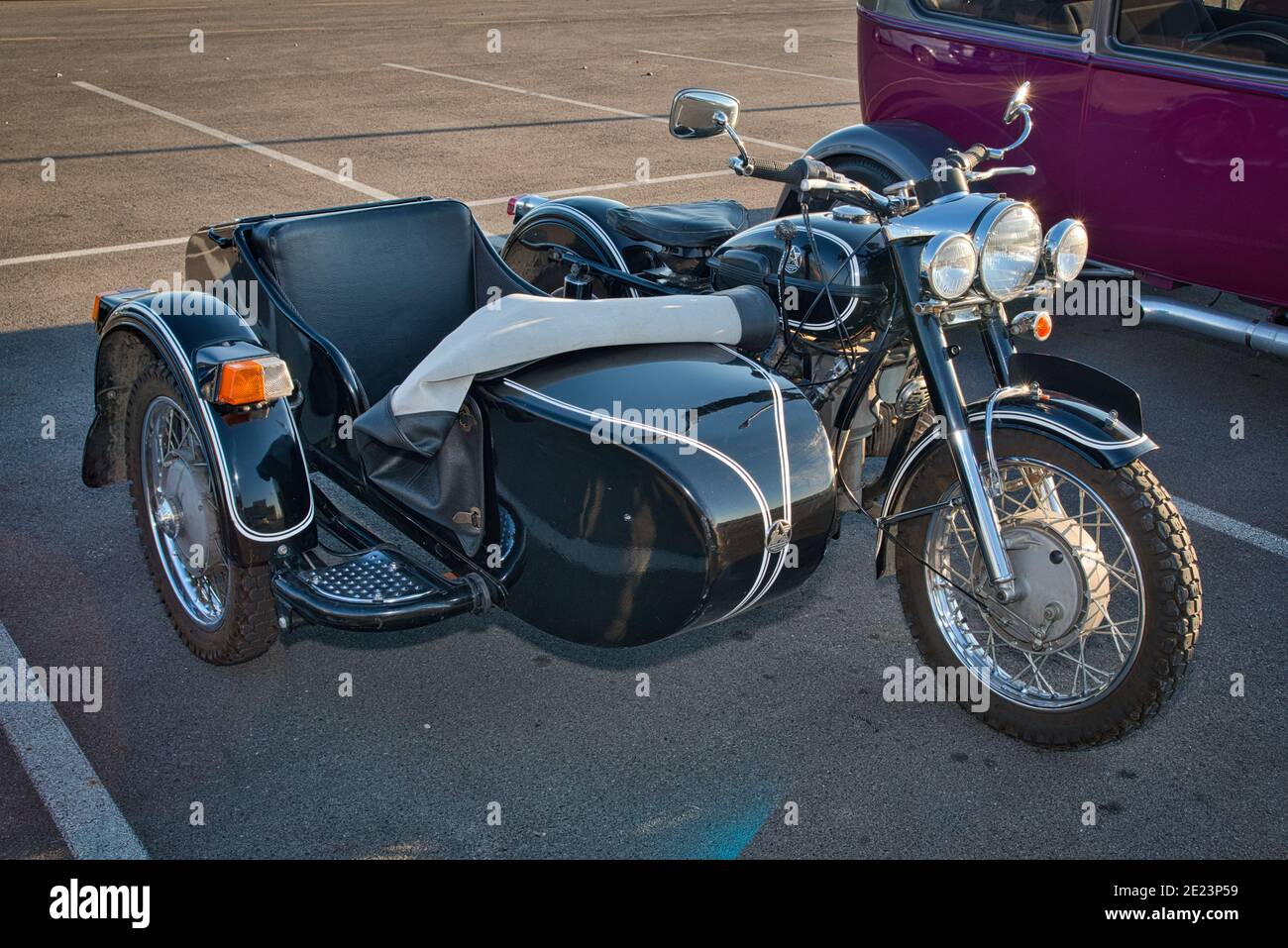 Motorcycle sidecar black vintage hi-res stock photography and