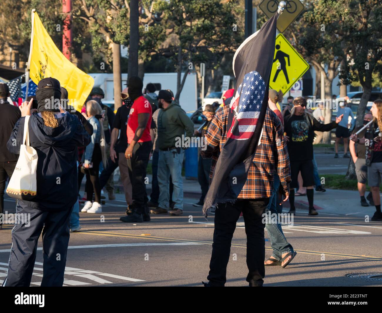 January 9, 2021 pro Trump rally riot Patriot March in Pacific Beach ...