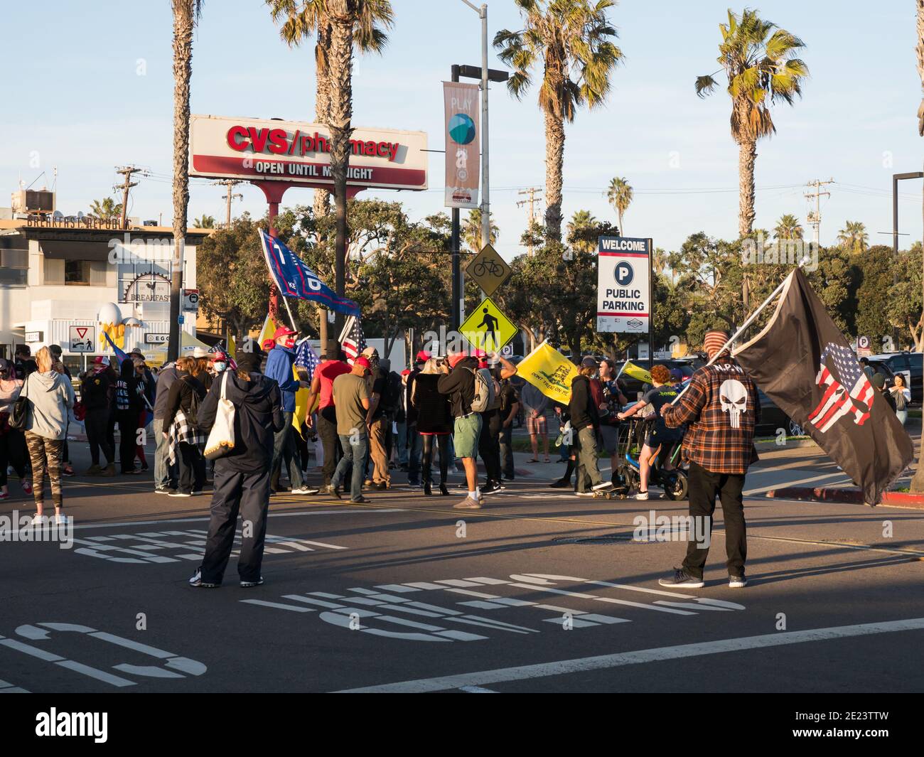 January 9, 2021 pro Trump rally riot Patriot March in Pacific Beach ...