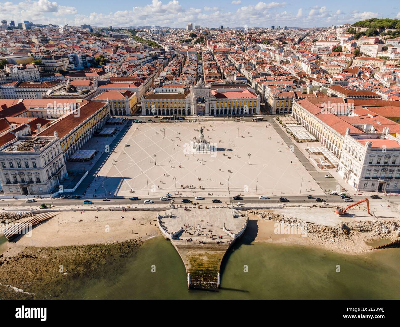 Commerce Square in center of Lisbon called Praca do Comercio, Portugal Stock Photo