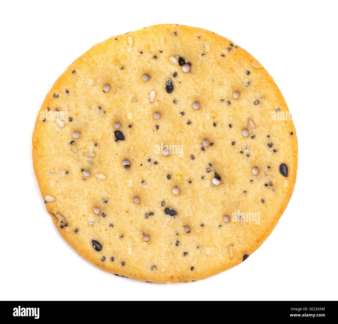 Sesame and Poppy Seed Crackers Isolated on a White Background Stock