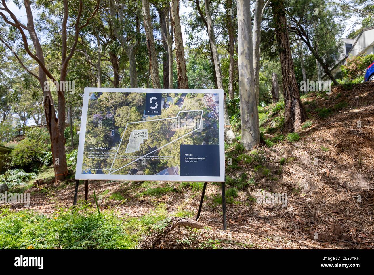 Avalon suburb of Sydney, piece of land available for sale, development approval in place to self build own home,Sydney,Australia Stock Photo