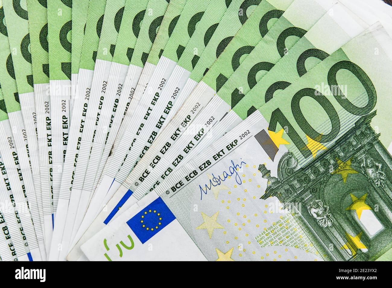 Euroscheine Geld Symbolfoto Stock Photo