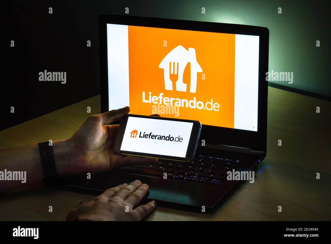 Logo Lieferando Stock Photo