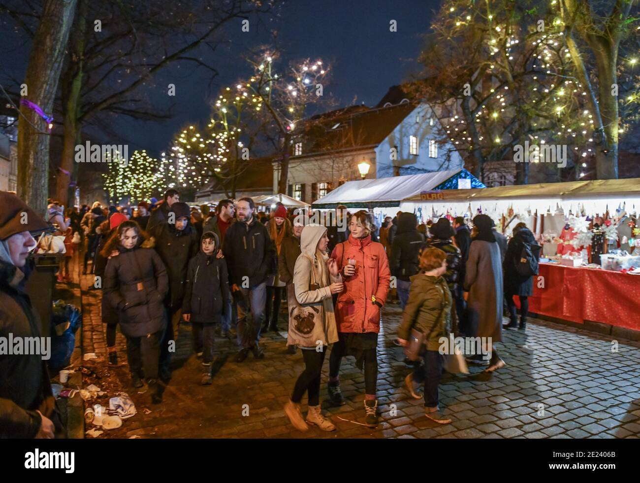 Rixdorfer Weihnachtsmarkt, Neukoelln, Berlin, Deutschland Stock Photo