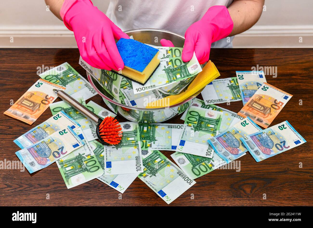 Symbolfoto Geldwaesche Stock Photo