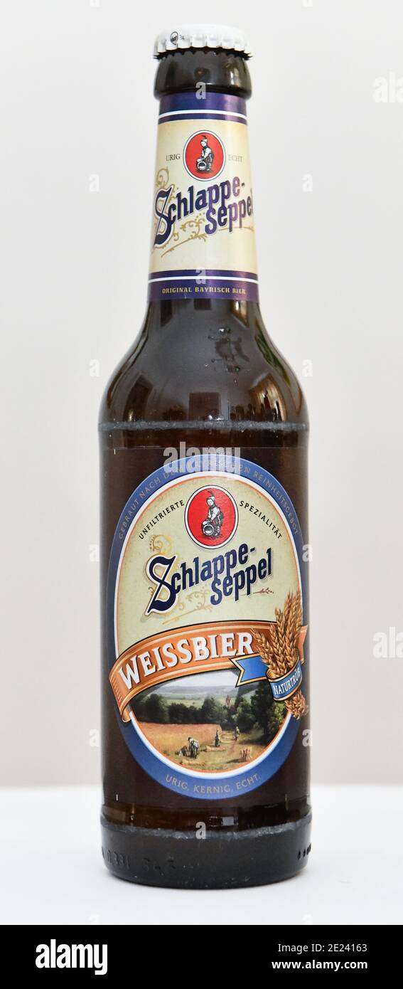 Bierflasche Schlappe Seppel Weissbier Stock Photo