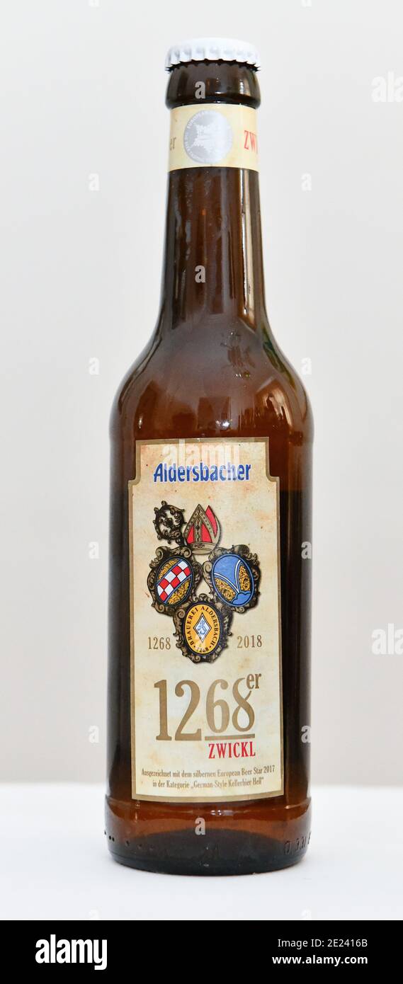 Bierflasche Aldersbacher 1268er Zwickel Stock Photo