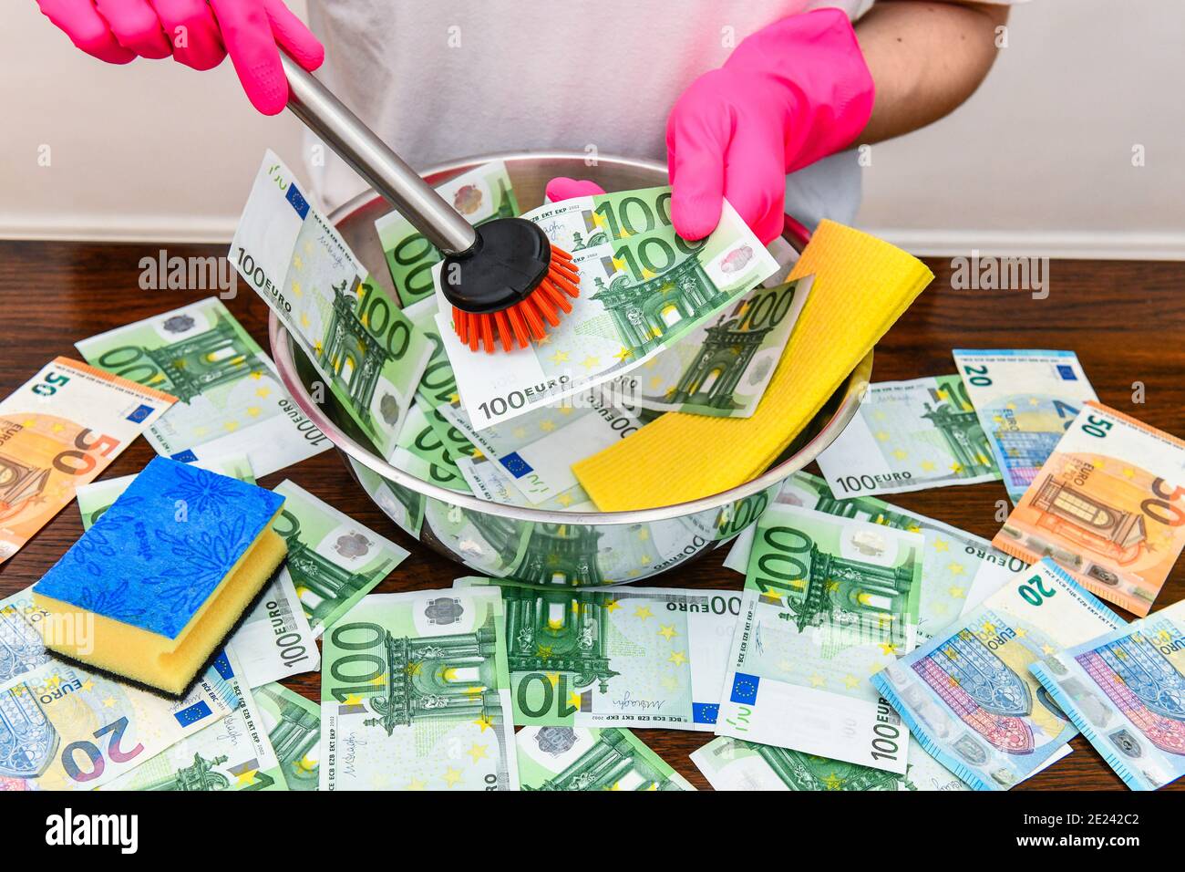 Symbolfoto Geldwaesche Stock Photo