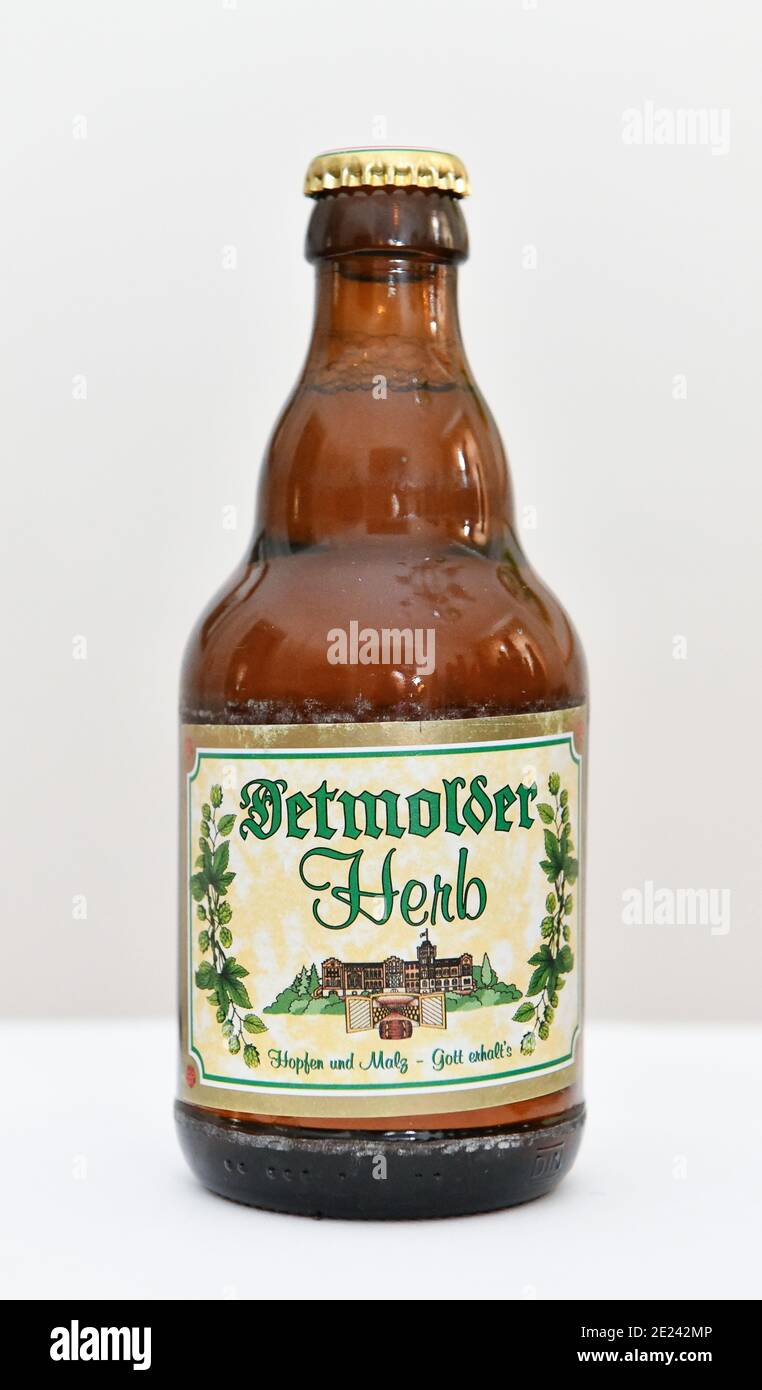 Bierflasche Detmolder Herb Stock Photo