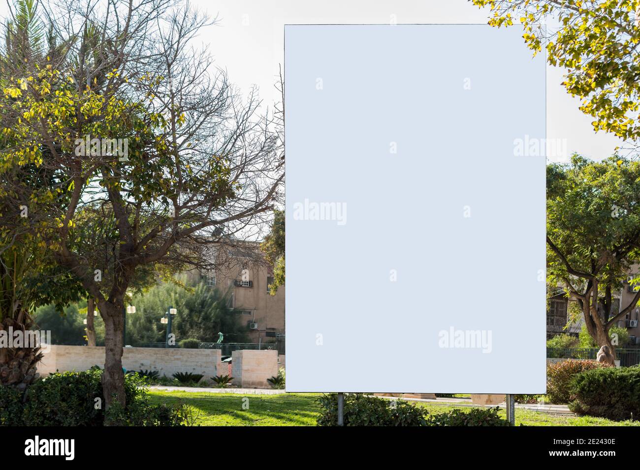 Blank billboard with space for text in a park - perfect for ...