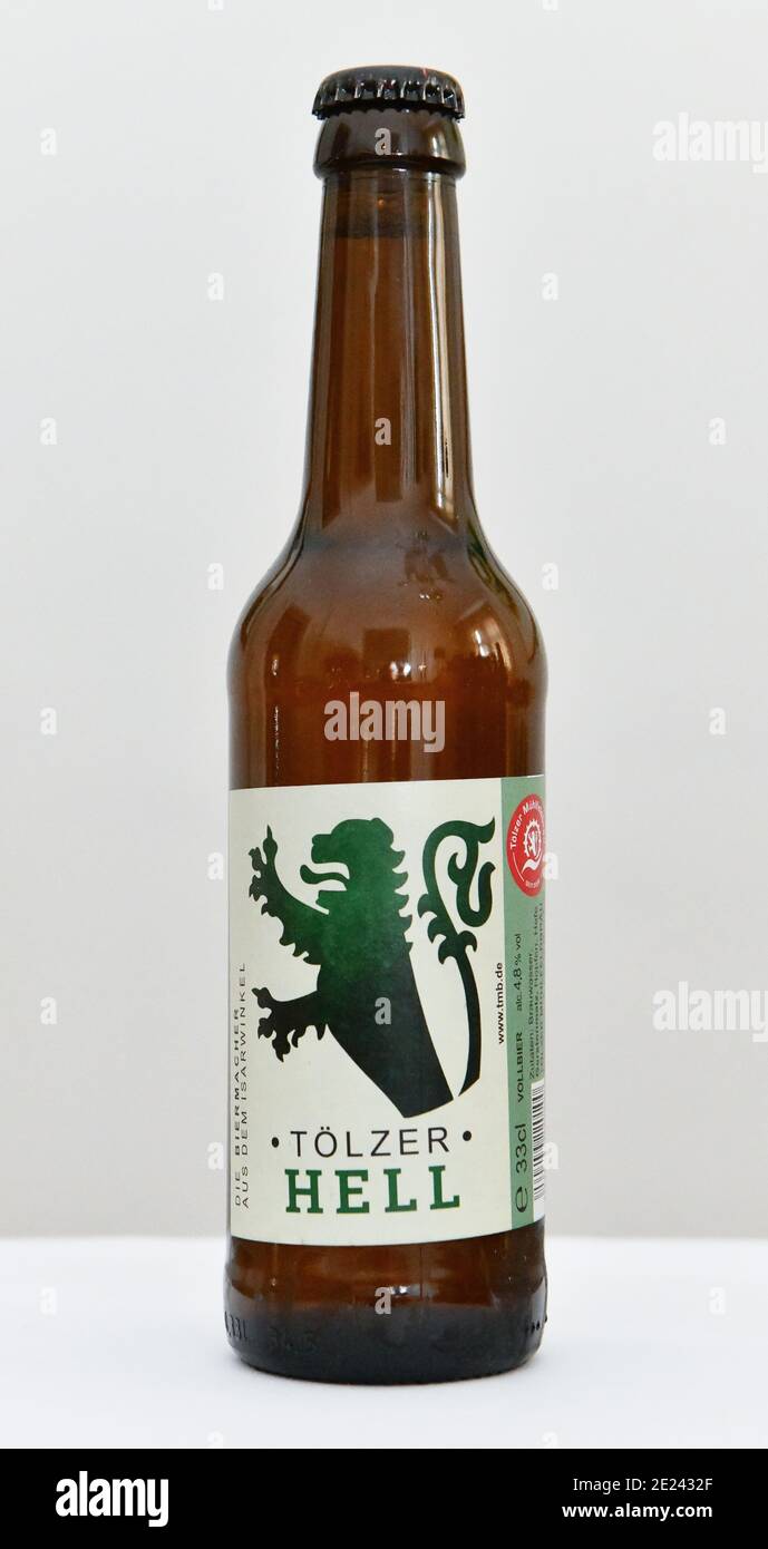 Bierflasche Toelzer Hell Stock Photo