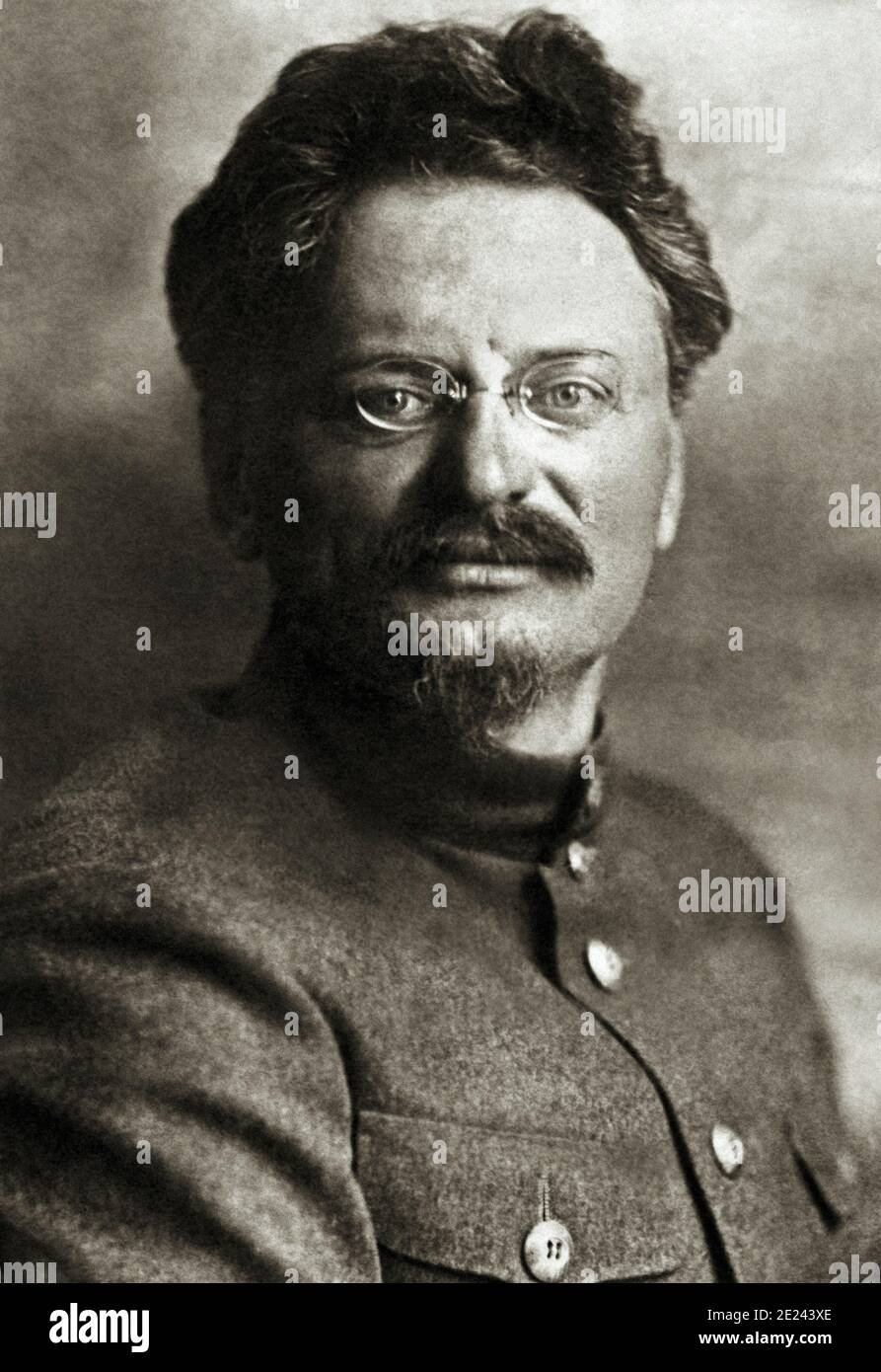 Leon Trotsky[a] (Lev Davidovich Bronstein; 1879 – 1940) was a Soviet revolutionary, Marxist theorist, and politician whose particular strain of Marxis Stock Photo