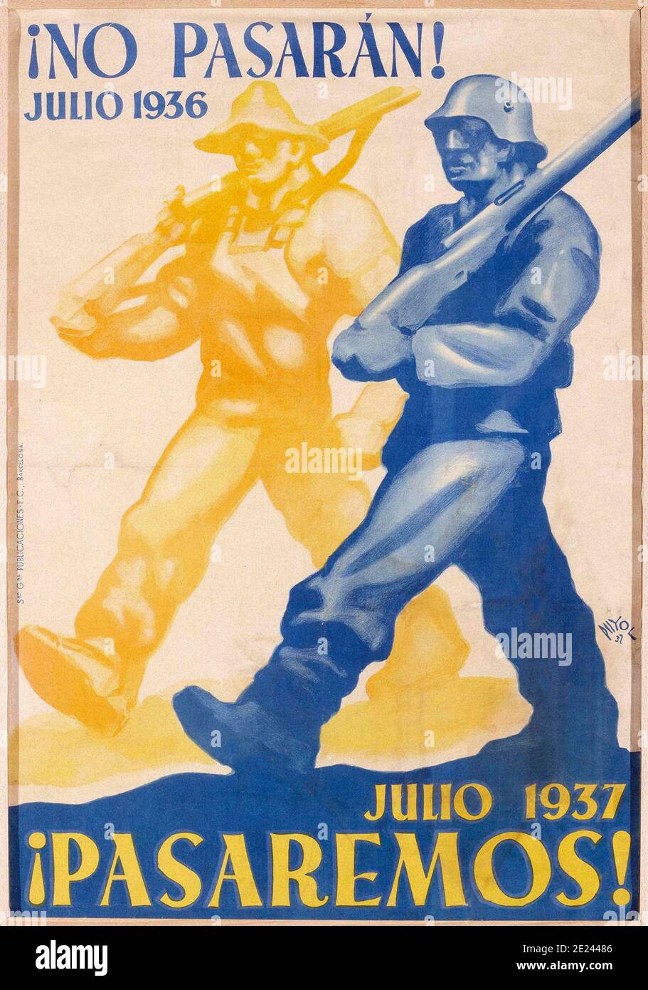 Poster of Spanish Republicans in their fight against a revolt by the Nationalists, an alliance of Falangists, monarchists, conservatives and Catholics Stock Photo