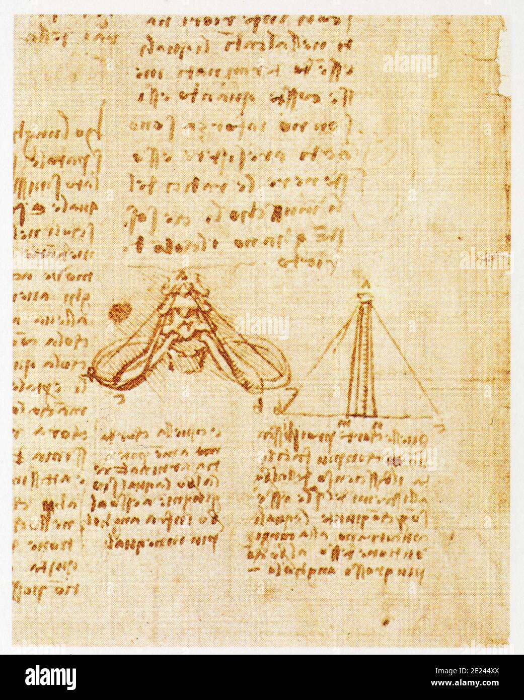 Leonardo da Vinci.1452-1519.Étude du mécanisme de la respiration. Stock Photo