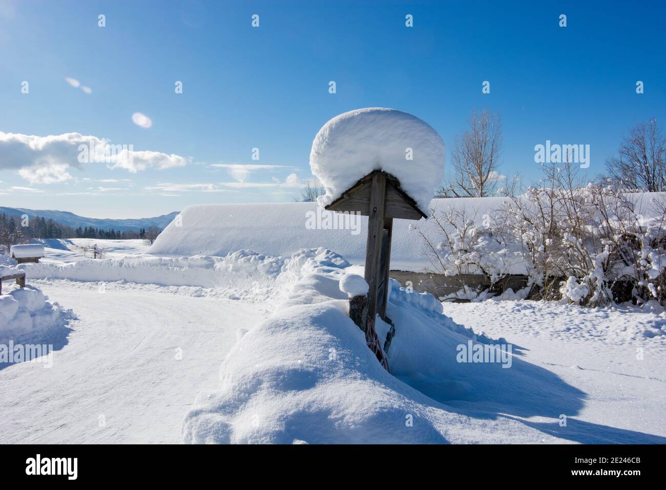 the mountain after the snowfall Stock Photo - Alamy