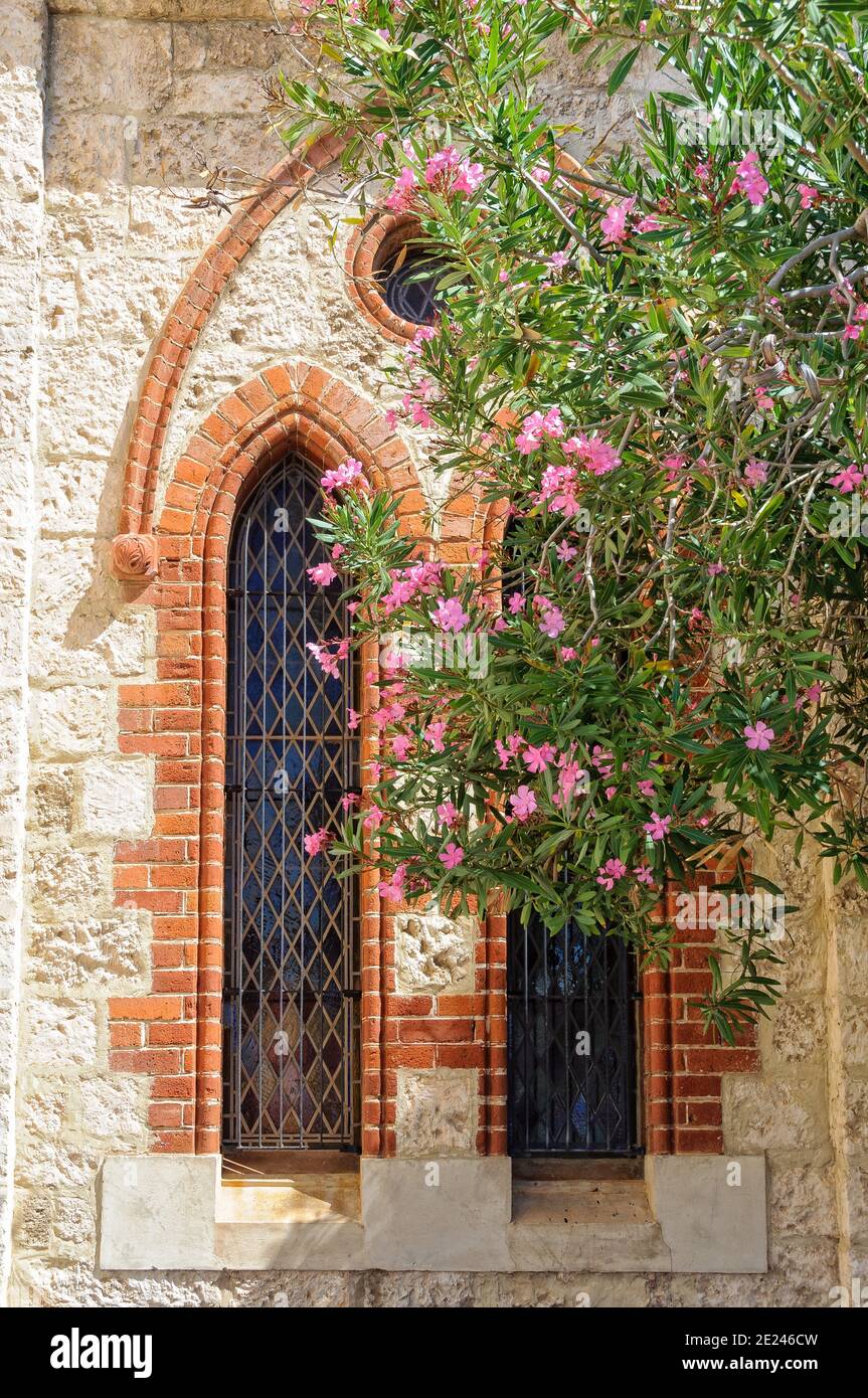 Side windows of the Scots Presbyterian Church - Fremantle, WA, Australia Stock Photo