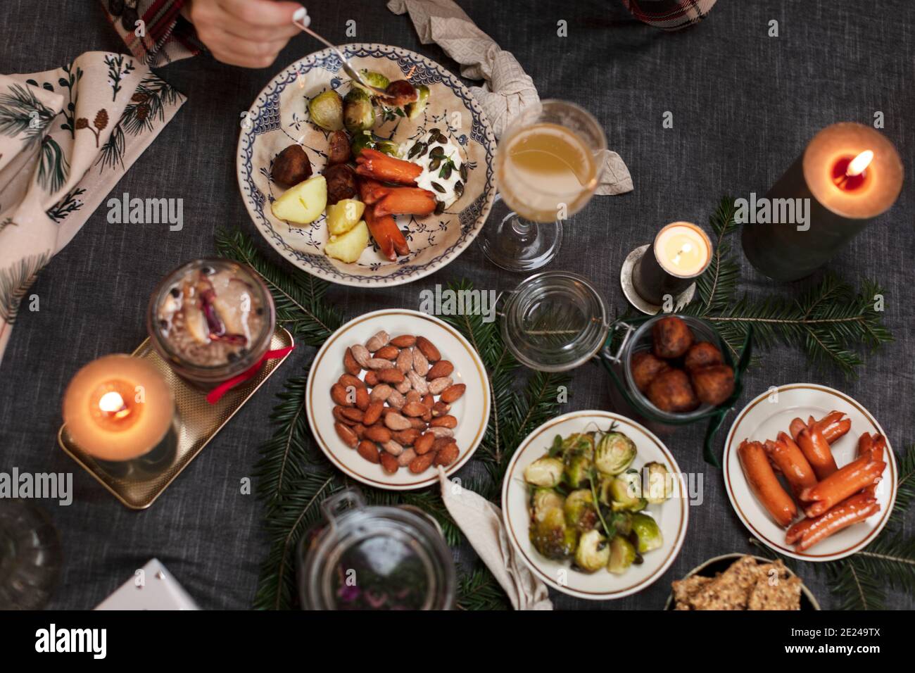 Christmas food on table Stock Photo