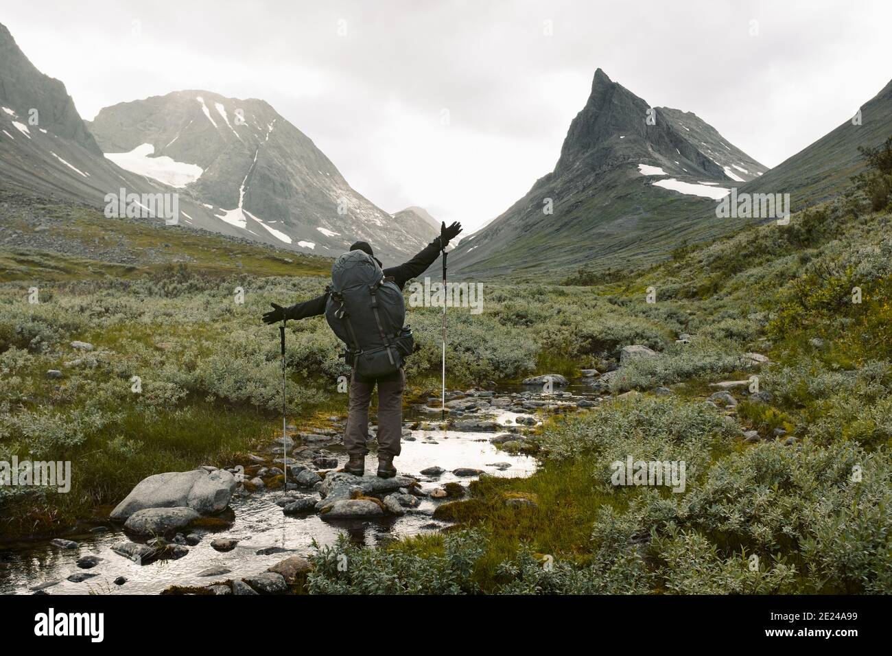 Hiking by water rear view hi-res stock photography and images - Alamy
