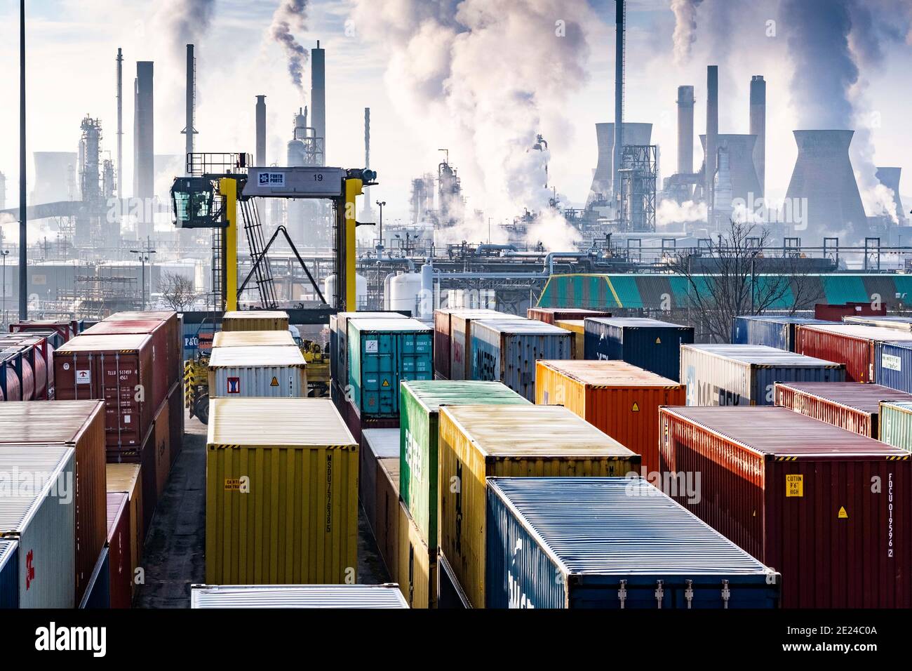 Shipping Containers in port Stock Photo Alamy