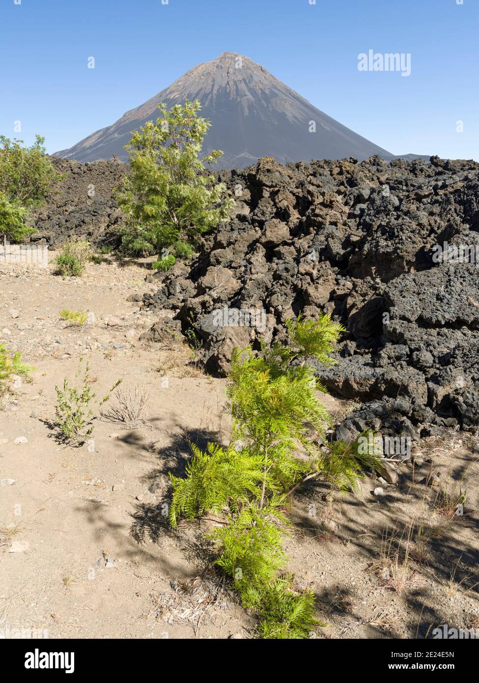 Stratovolcano mount Pico do Fogo. Fogo Island (Ilha do Fogo), part of ...