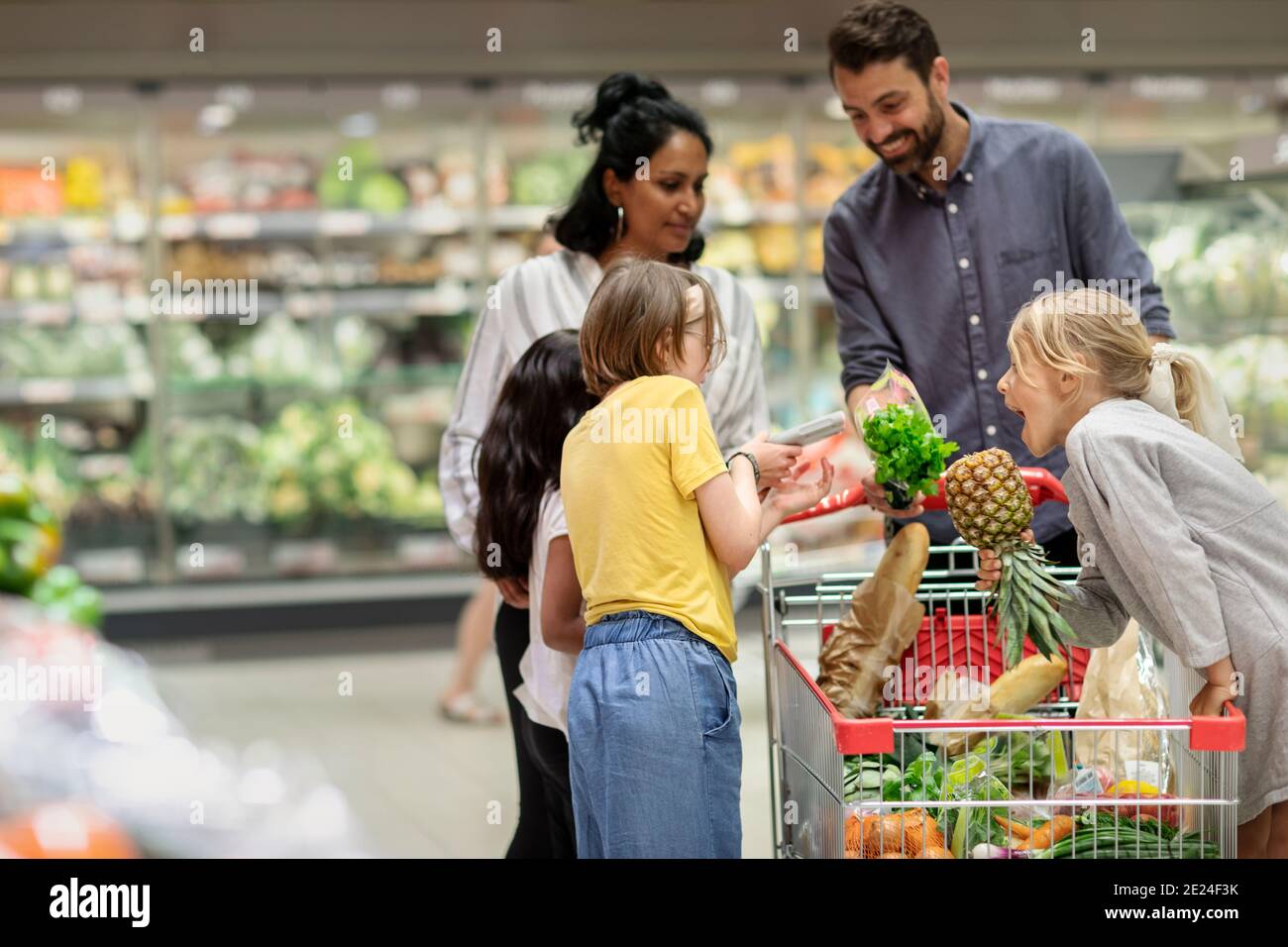 family-doing-shopping-in-supermarket-stock-photo-alamy