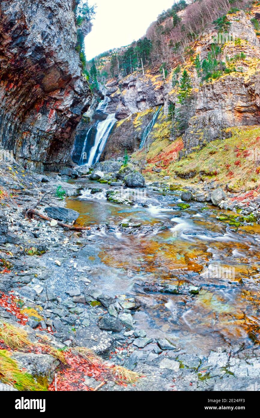 Arazas River, Ordesa Valley, Ordesa y Monte Perdido National Park, UNESCO Biosphere Reserve of Ordesa-Vinamala, Pyrenees, Huesca, Aragon, Spain, Europ Stock Photo