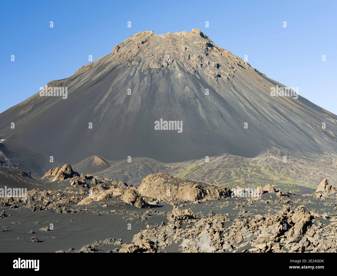 Stratovolcano mount Pico do Fogo. Fogo Island (Ilha do Fogo), part of ...