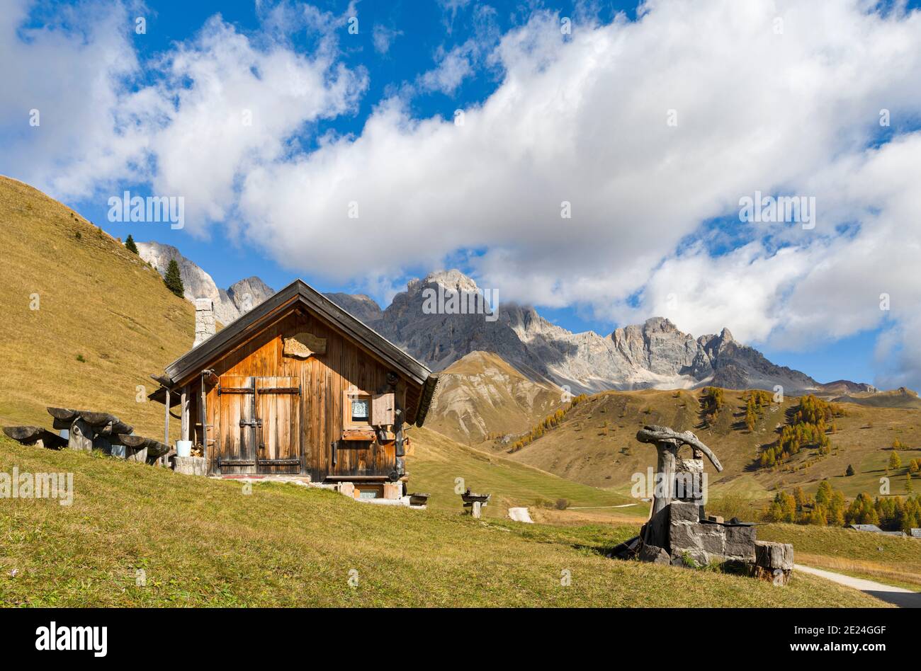 Alpe Fuciade in the southern Marmolada moutain range.  Europe, Central Europe, Italy Stock Photo