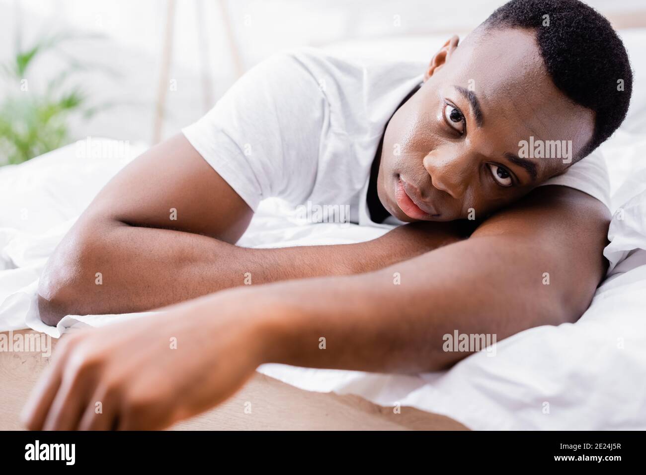Cheerful black man white t shirt hi-res stock photography and images ...