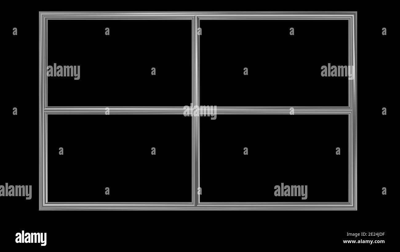 Window Pane Rendering Window pane . Shiny metal frame . Black panels instead of glass. . 3d ...