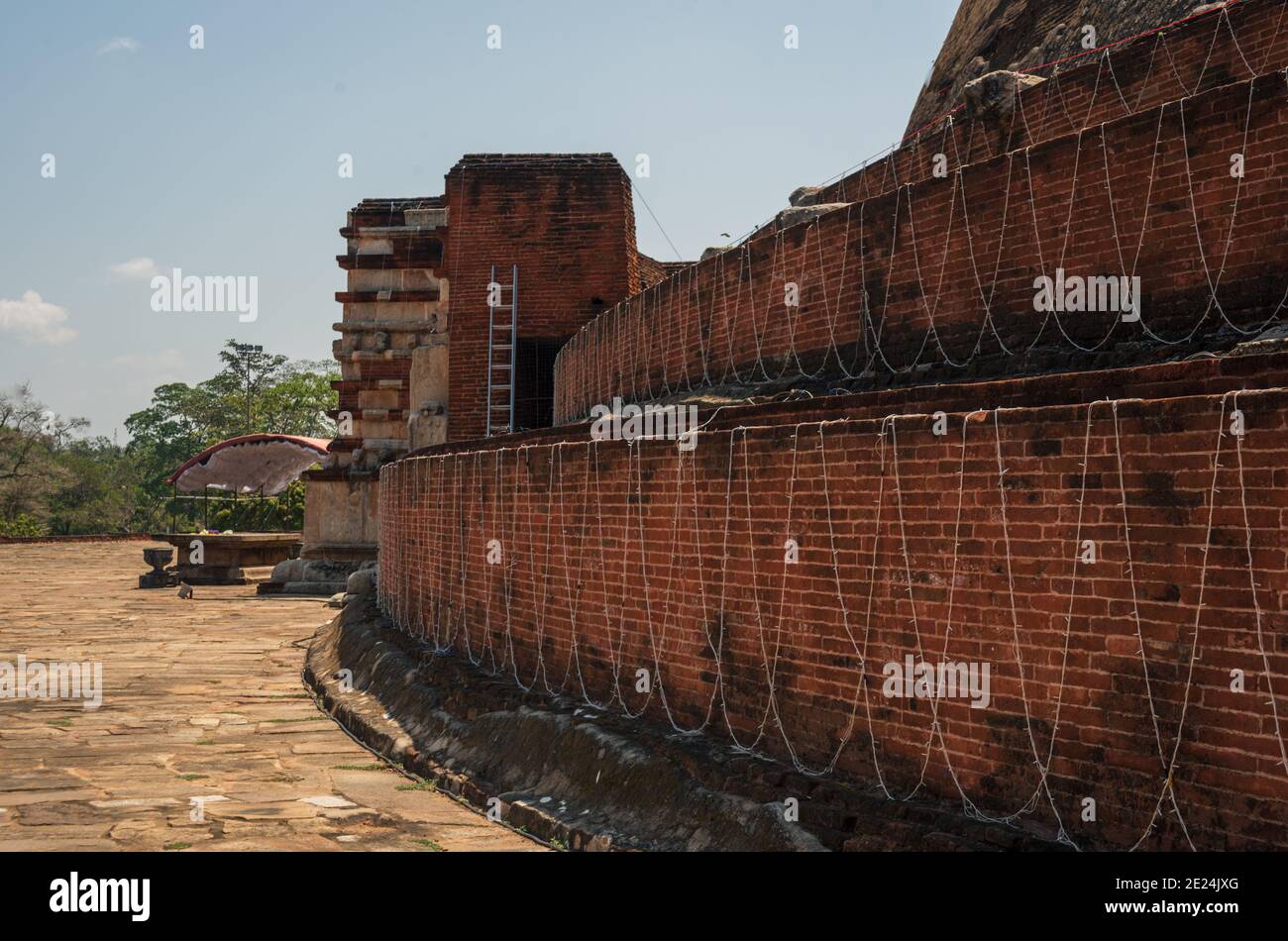 The red brick walls of Jethawana Stupa in Anuradhapura, Sri Lanka Stock