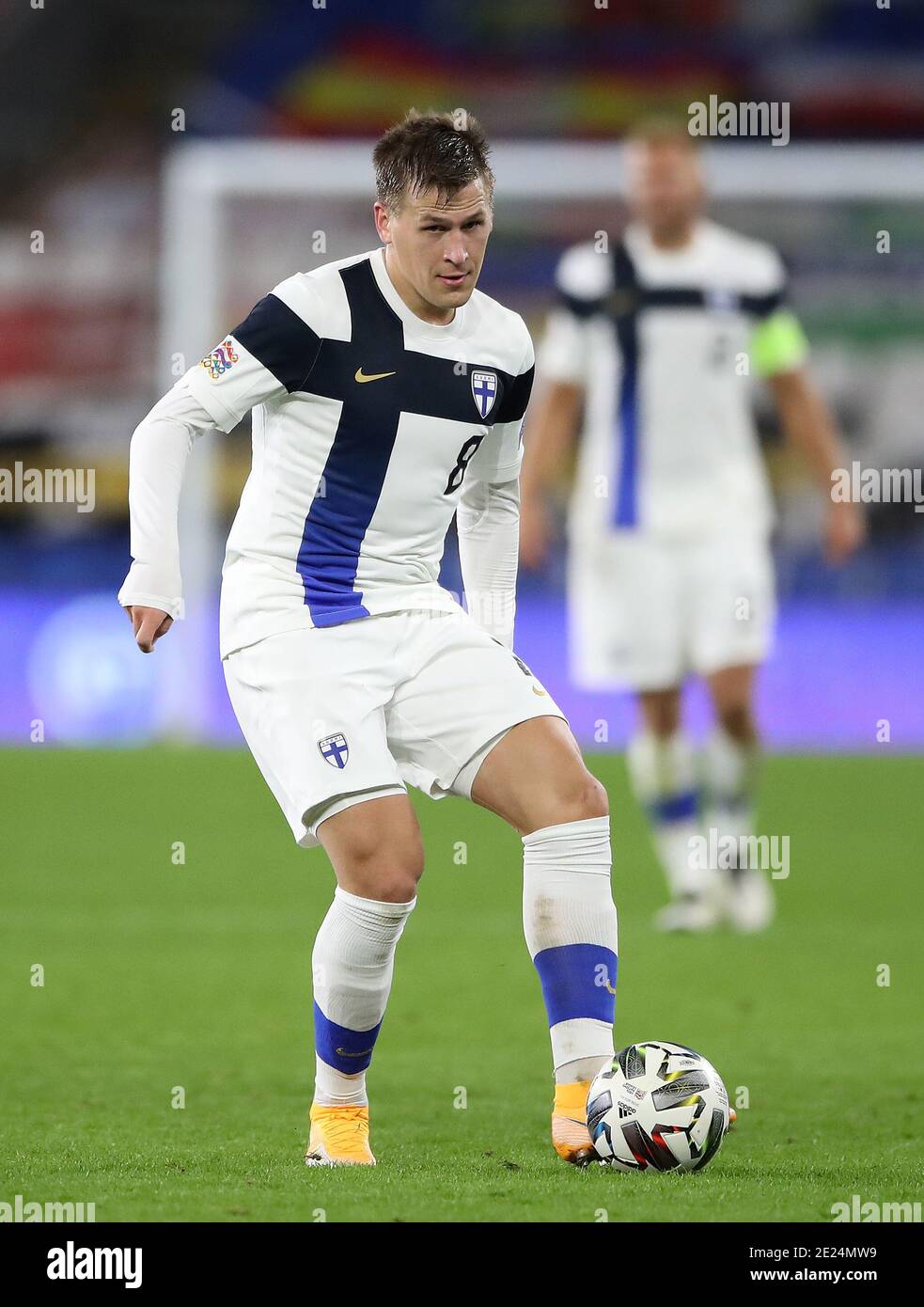 Finland's Robin Lod during the UEFA Nations League match at Cardiff City Stadium. Stock Photo