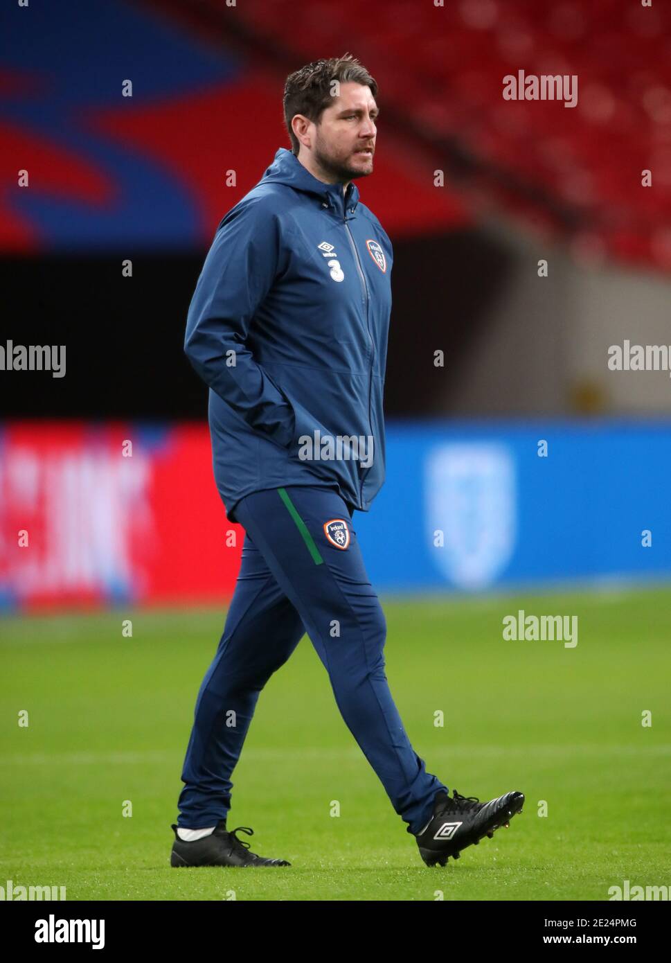 Republic of Ireland's Chief Scout and Oppostion Analyst Ruaidhri Higgins during the international friendly at Wembley Stadium, London. Stock Photo